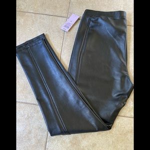Faux black leather pants in a size medium. NWT